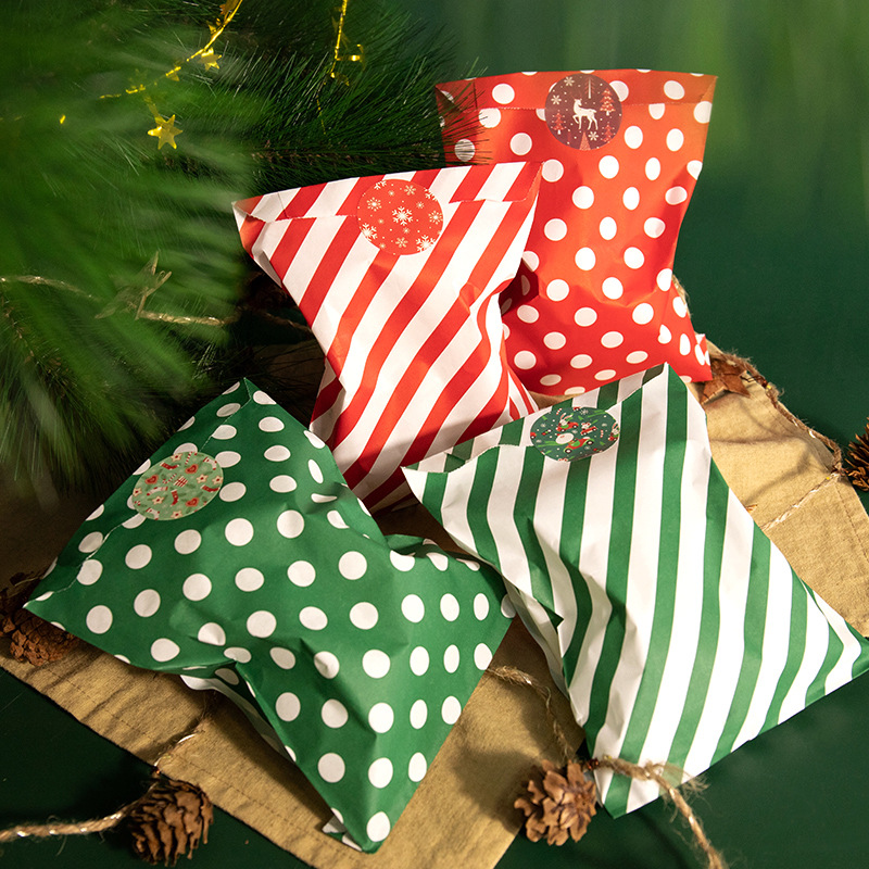 Cookies Pack - 24pcs Kraft Paper Bags with Stickers