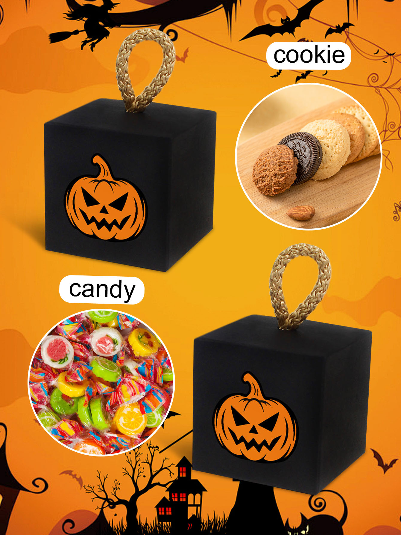 Halloween Candy Boxes Pumpkin  - Cookies Pack recension och pris