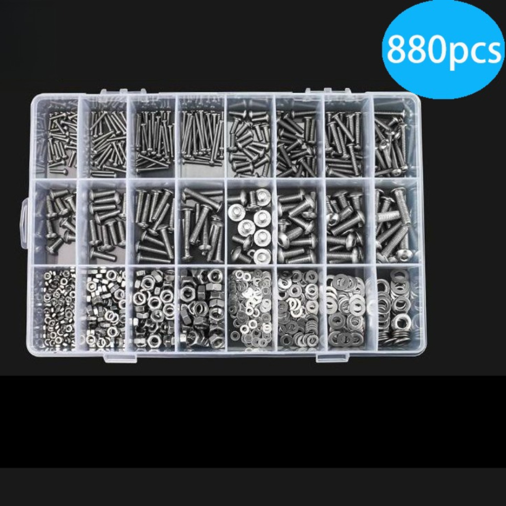 880Pcs Stainless Steel Round H - Nuts Mix recension och pris