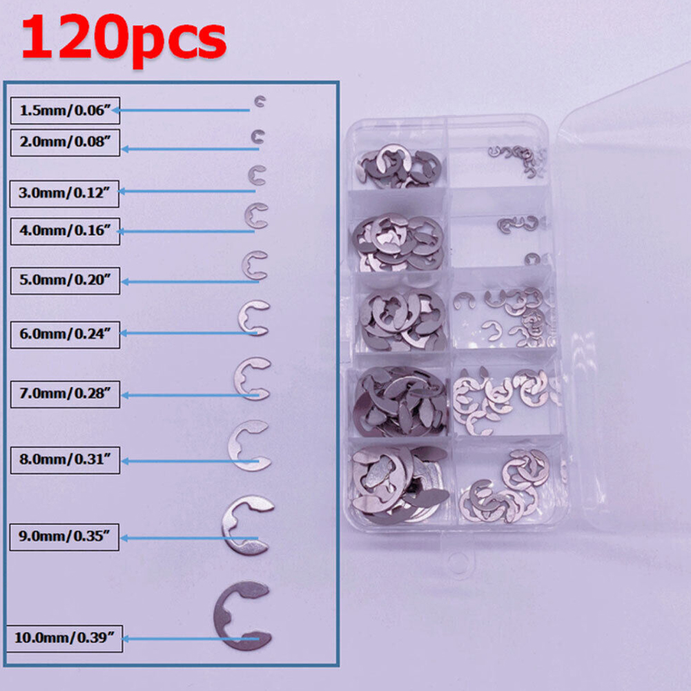 120Pcs E-Clips C Clips Stainle - Nuts Mix recension och pris