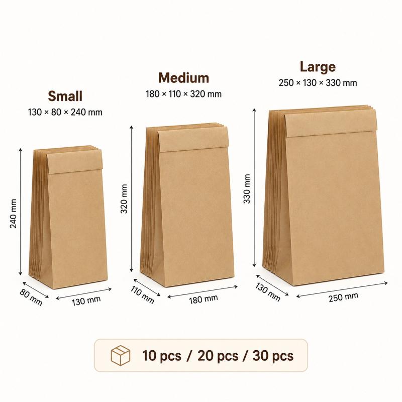 10~30pcs Brown Kraft Paper Bag - Cookies Pack recension och pris